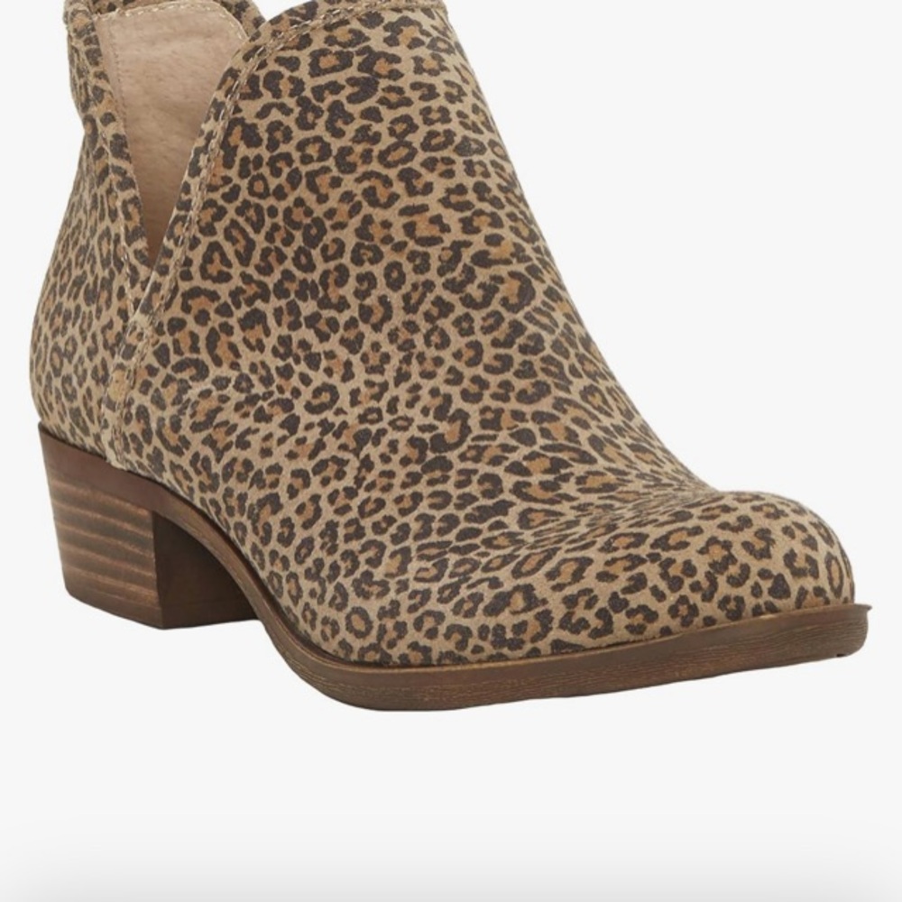 Sz 6 Lucky Brand Baley 2 Leopard Split Shaft Ankle Boots - Picture 6 of 16